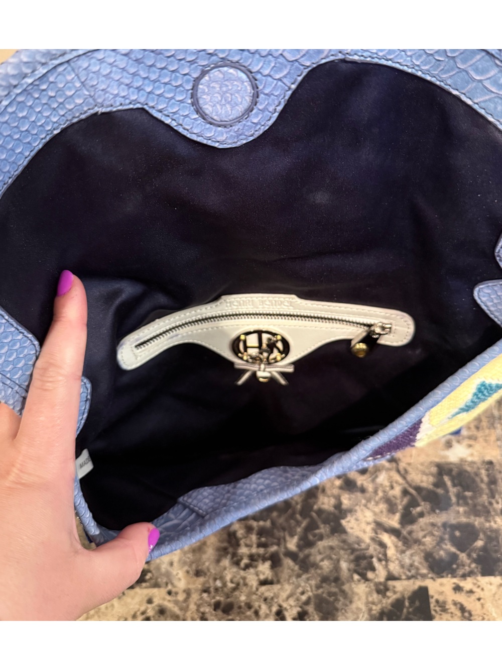 Henri Bendel Geometric Print Clutch RARE - Picture 10 of 16
